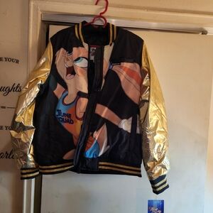 Warner Bros. Squad Black and Gold Bomber Jacket